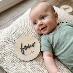 Discos de madera para hitos del bebé, accesorios para fotos mensuales, recuerdos para bebés.