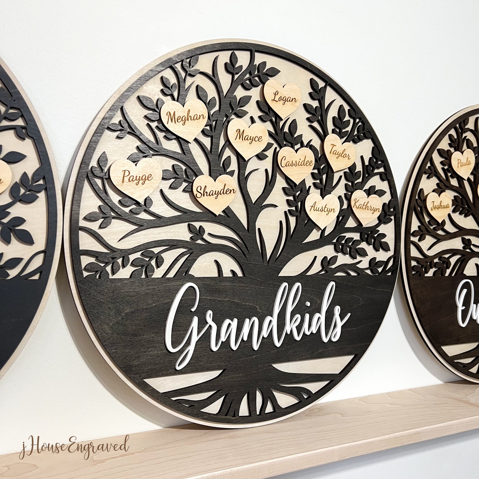 Personalized Family Tree Wood Sign With Custom Names - Etsy