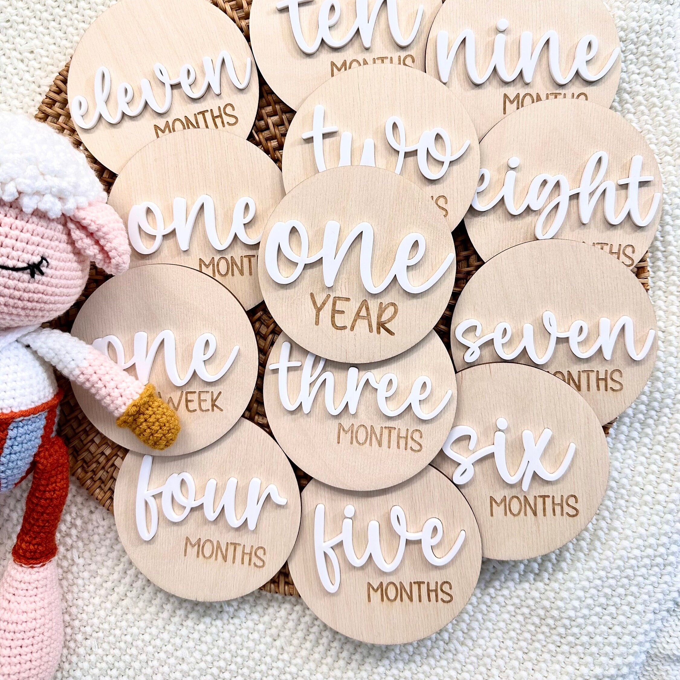 Wooden Baby Milestone Discs, Photo Props, Baby Shower Gift - Etsy