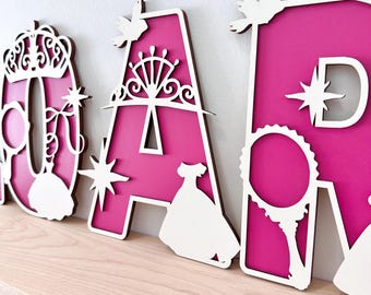 Princess Nursery Letters • Custom Wooden Name Sign, Girl Room Decor