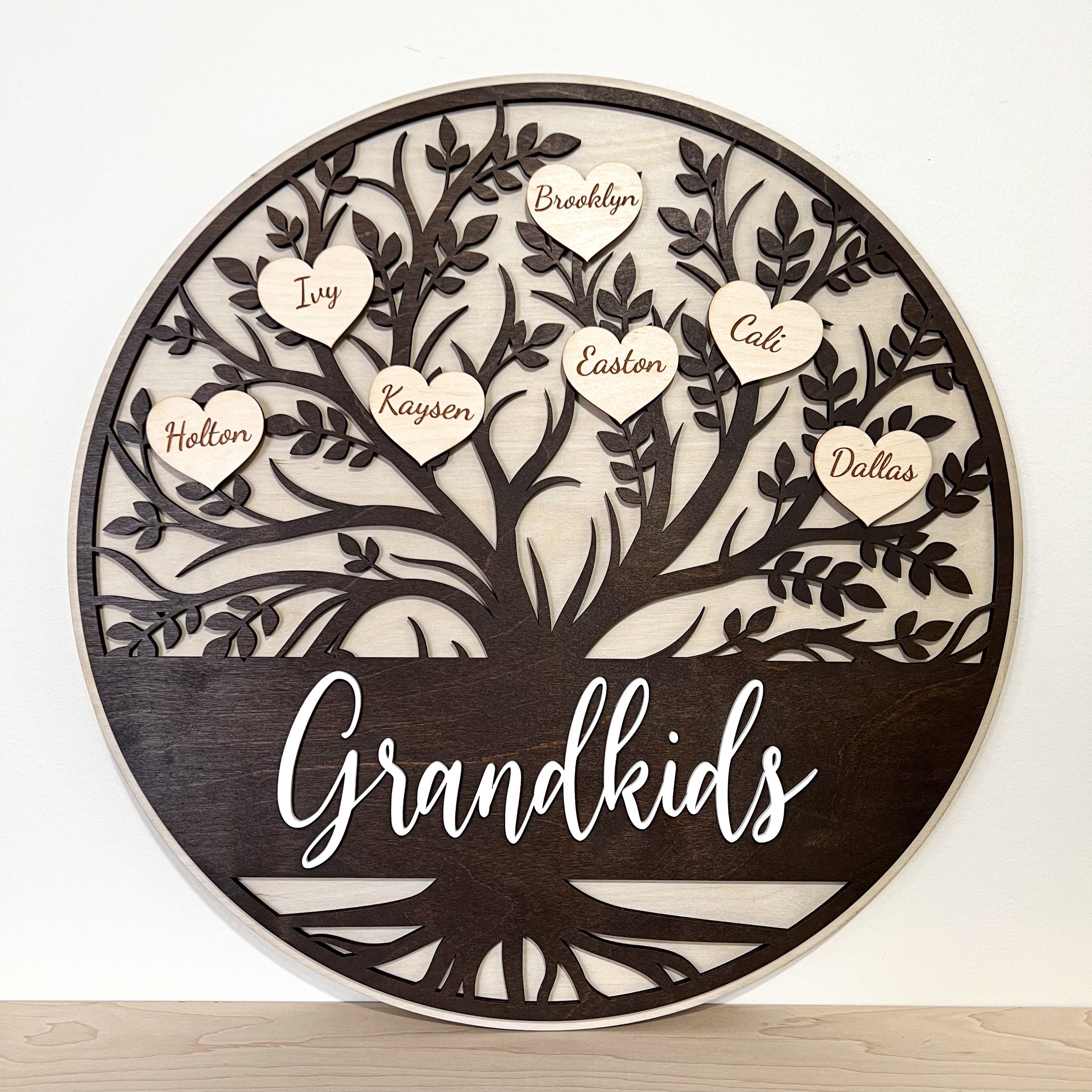 Personalized Family Tree Wood Sign With Custom Names - Etsy
