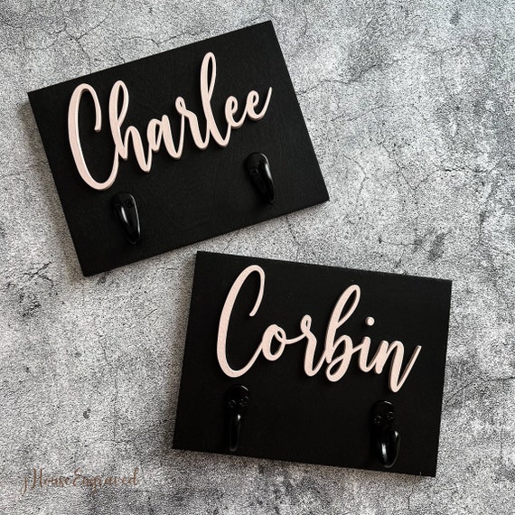 Personalized Name Hooks Wooden Towel Holder Custom Towel Hooks