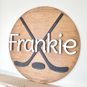 Hockey Name Sign, Ice Hockey Name Sign, Sport Name Sign for Kids, Baby Boy Crib Sign, Baby Gift