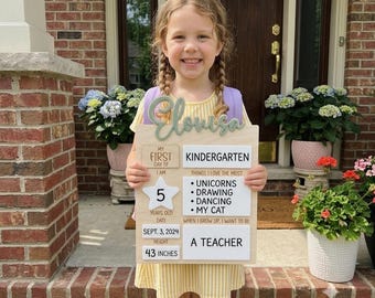 Personalized First and Last Day of School Board, Photo Prop