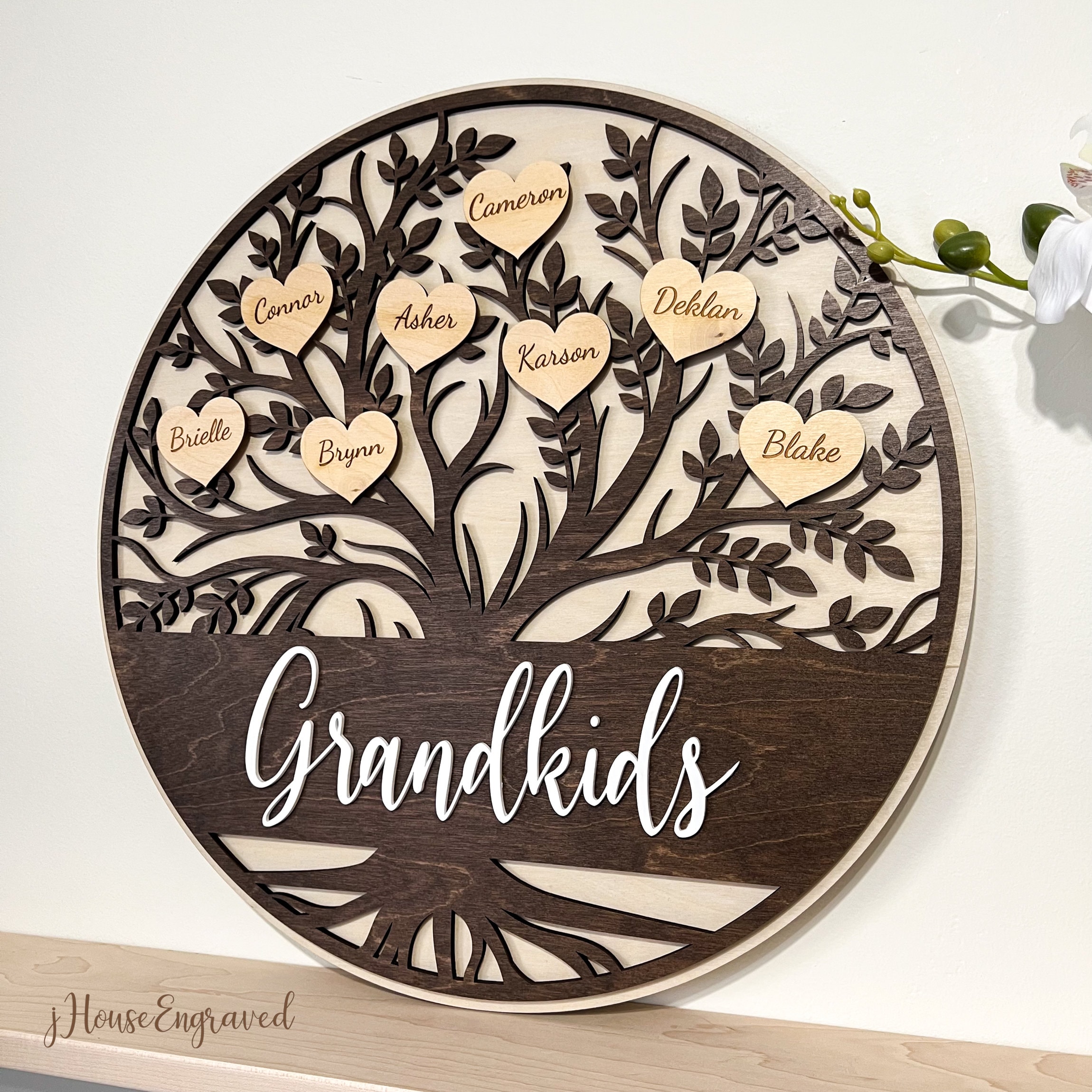 Personalized Family Tree Wood Sign With Custom Names - Etsy