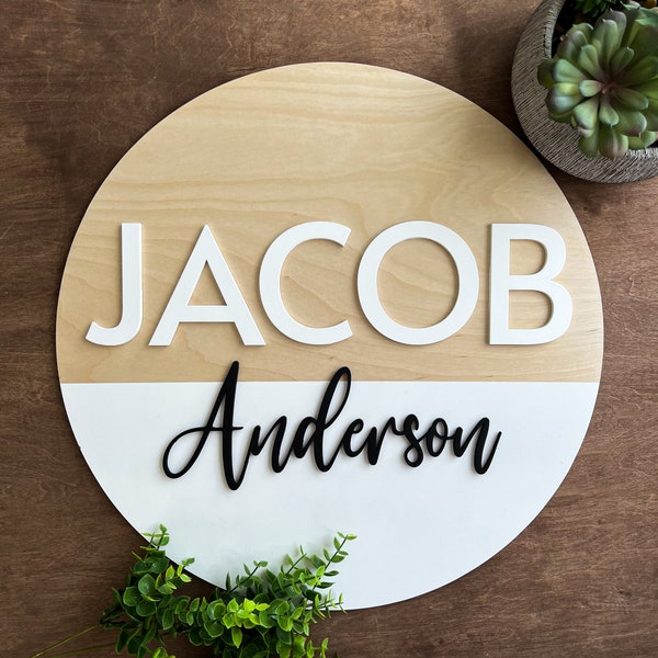 Wood Baby Name Sign| Wood Nursery Name Sign| Crib Sign| 3D Name Sign| New Born Sign| Birth Announcement| Baby Shower Gift| Custom Baby Gift