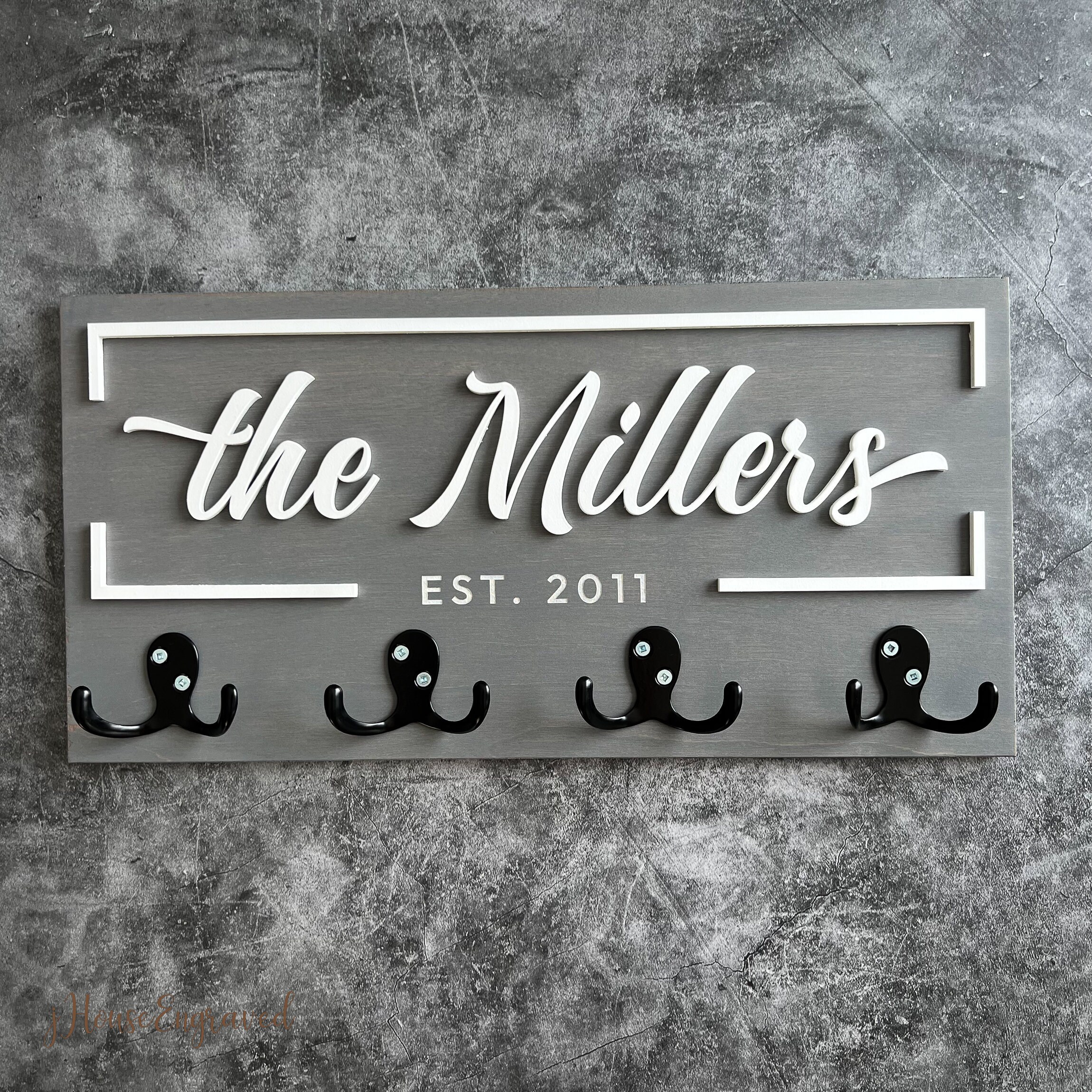 Personalized Key Holder for Wall Family Name Key Holder Etsy Canada