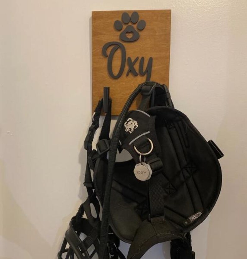 Soporte personalizado para correa de perro, gancho con huella de pata en 3D, regalo para amantes de los perros imagen 2