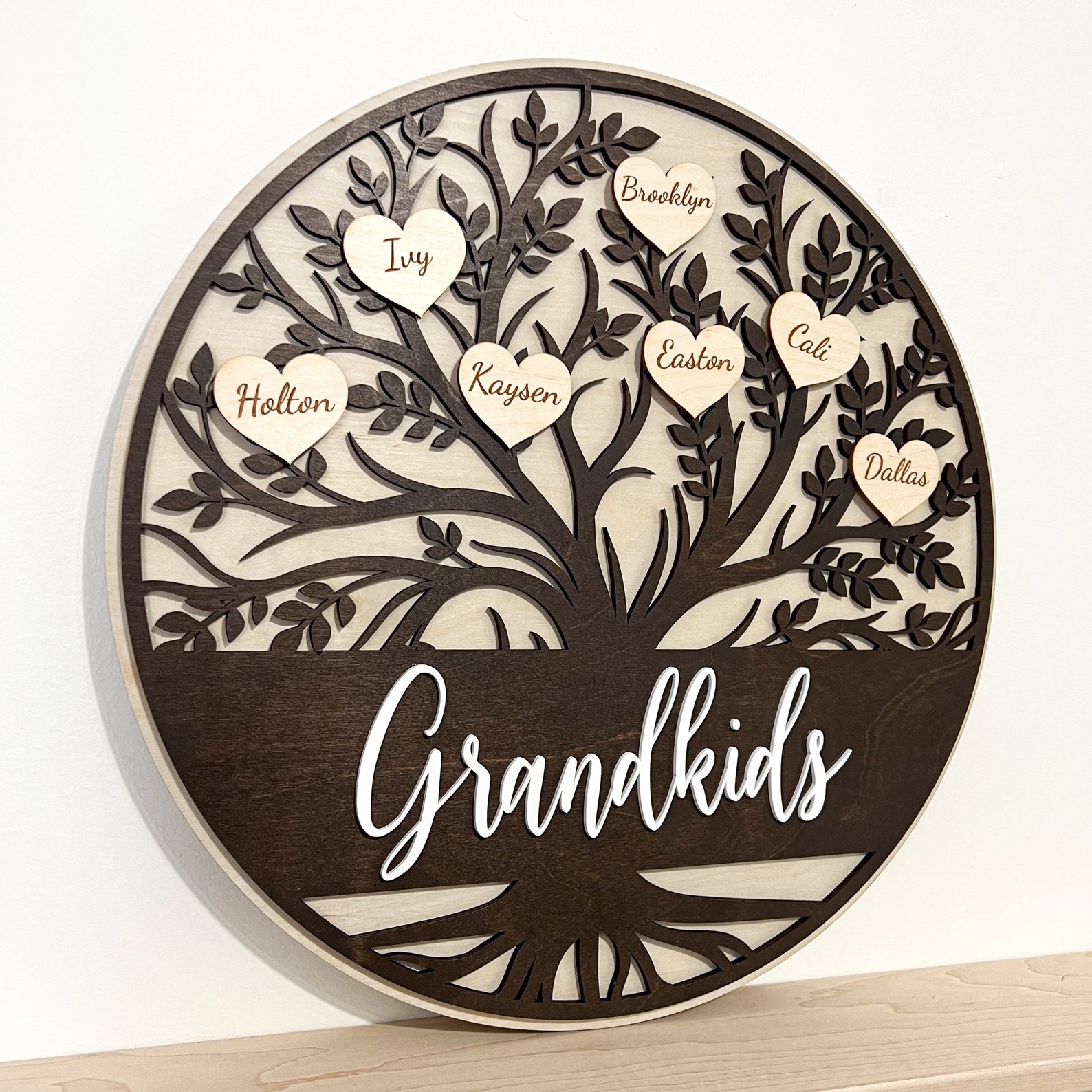 Personalized Family Tree Wood Sign With Custom Names - Etsy