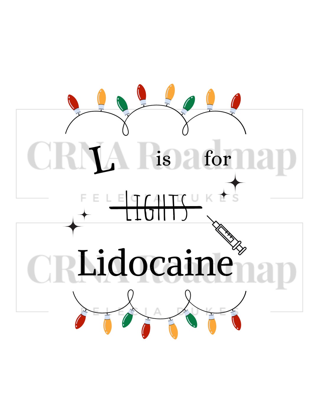 CRNA L is for Lidocaine PNG // Heat Transfer // Sublimation // Etsy