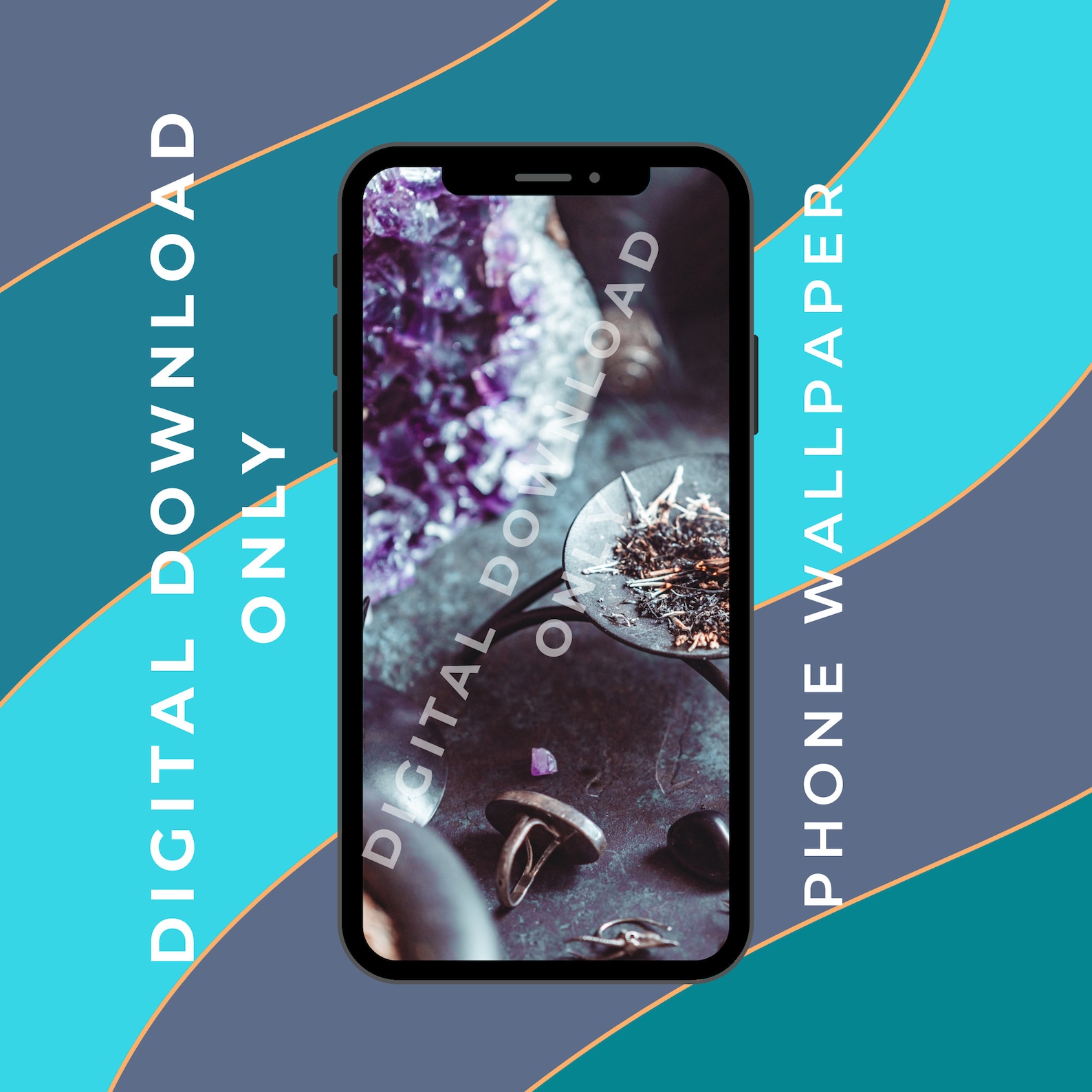 Witchy Phone Wallpaper, Altar Wallpaper, iPhone Wallpaper, Crystal