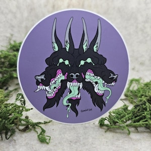 Neon Cerberus Vinyl Sticker - 3x3in.