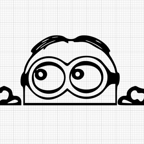 minions svg, minion svg, gru svg, minion auto decal svg, cricut datei, digitaler Download, für Autos, lol svg, outline svg, peeking minion svg