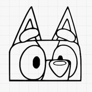 bluey svg, Bingo svg, Auto Aufkleber svg, für Autos, schwarze Umrisse svg, Hunde svg, niedlich, Cricut Dateien, digitaler Download