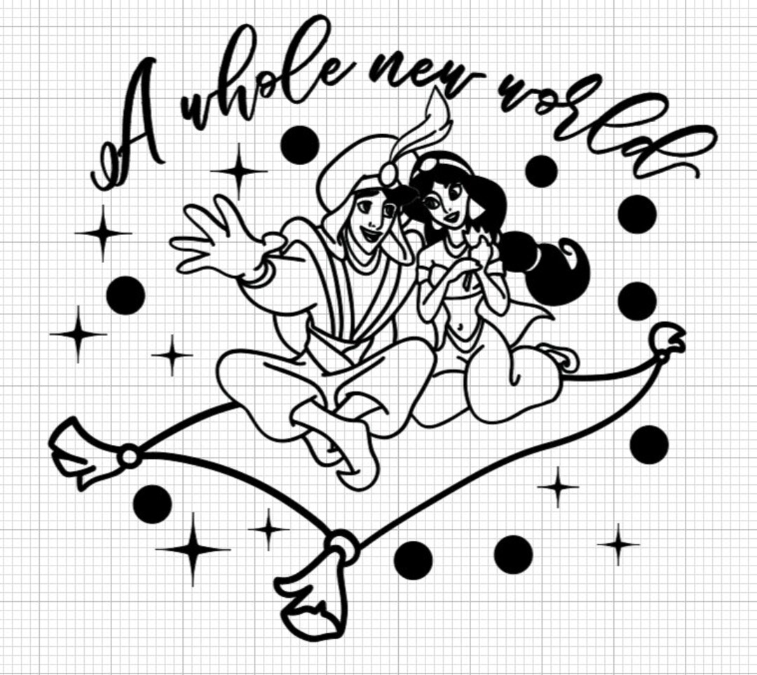 A Whole New World Svg, Aladdin Svg, Jasmine Svg, Aladdin and Jasmine