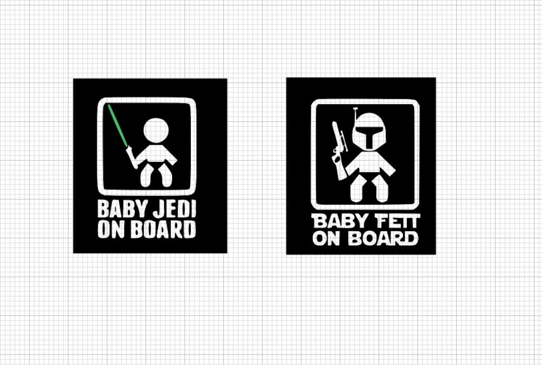 Baby Jedi on Board Svg, Baby Fett on Board Svg, Star Wars Baby Svg