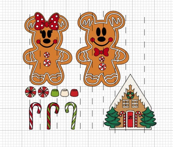 Mickey and Minnie Gingerbread Man Svg Christmas Svg 