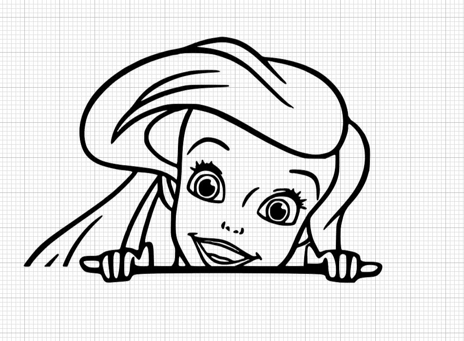 Peeking Ariel Svg Peeking Little Mermaid Svg Peeking - Etsy Israel