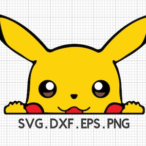 Pokemon svg, pikachu svg, pikachu vector, pikachu gelaagd, cricut bestanden, dxf, png, eps, pikachu auto decal svg
