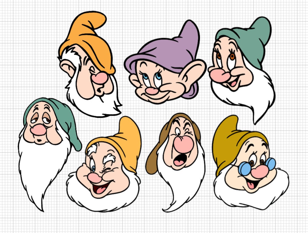Seven Dwarfs Svg, 7 Dwarfs Svg, Png, Dopey Svg, Grumpy Svg, Sneezy Svg ...