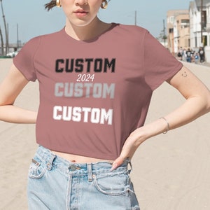 Custom Women&#39;s Crop Tee: Personalized Text Shirt