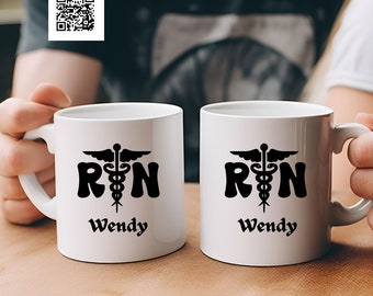 Custom Name Nurse Mug • Personalized Nurse Graduation Gift • New Nurse Coffee Mug • Custom Appreciation Gift for Nurse. RN Gift, RN Nurse
