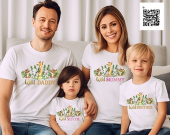 Wild One Safari Family Matching Shirts: Birthday Trip Tees