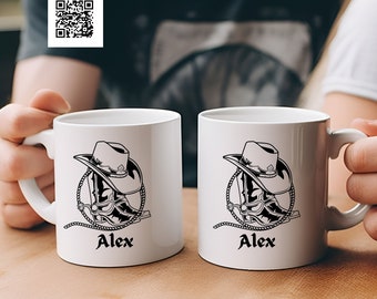 Personalized Cowboy Boots Coffee Mug: Western Graphic Gift