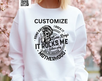 It Rocks Me Motherhood Shirt: Skull Mom Graphic Tee