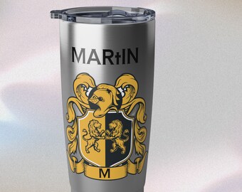 Personalized Stainless Steel Tumbler: Custom Monogram Travel Mug