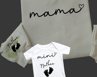 Matching Mama and Mini Sweatshirt and Bodysuit Set