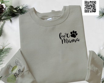 Custom Pet Face Outline Sweatshirt: Fur Mom/Dad Gift