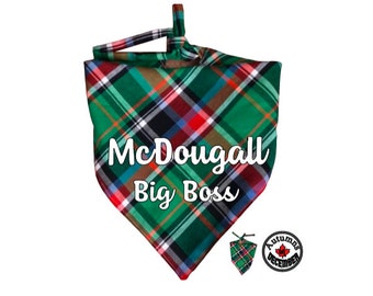 Personalized Dog Bandana, Custom Pet Belly Band, Flannel Pet Blanket