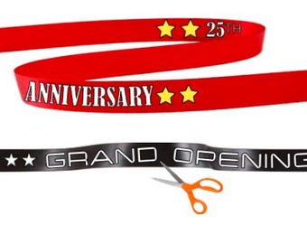 Custom Grand Opening Ribbon: Personalized Satin Sash, 4"