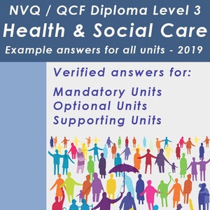 NVQ/QCF Diploma gezondheidszorg en sociale zorg niveau 3 - Revisierichtlijnen / antwoordendatabase!