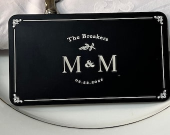 Laser Engraved Metal Place Cards: Personalized Double-Sided Name Cards