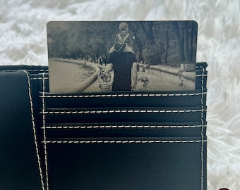 Personalized Metal Photo Wallet Card | Sentimental Father's Day Gift