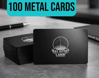 Metal Business Cards | Laser Engraved QR Code or Logo | Sets of 10, 50 and 100 | Real Estate and Sales Cards