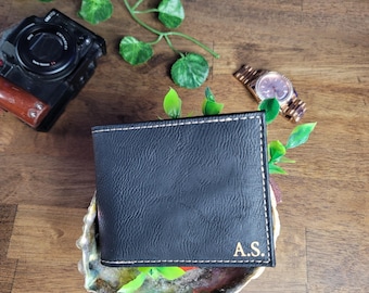 Personalized Leatherette Wallet | RFID Bifold Custom Dad Gift