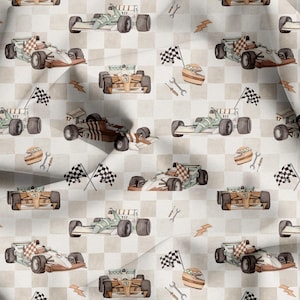 Car Premium Cotton Fabric-Sport car -Baby nursery Eco friendly cotton