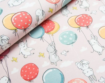 Rabbits bunny fabric by the meter,Cute bunny fabric, premium cotton fabric, eco friendly fabric, width 155 cm/61 in