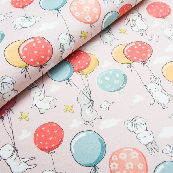 Tissu de lapin lapins au mètre, tissu de lapin mignon, tissu de coton de qualité supérieure, tissu écologique, largeur 155 cm/61 po