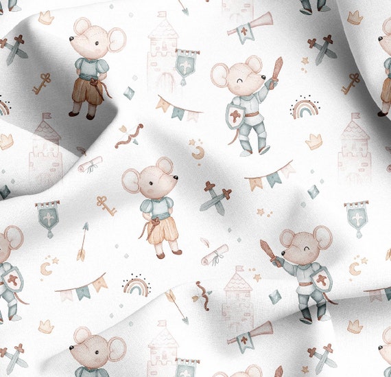 Mouse boy fabric,Digital Print premium fabric,animal fabric, Eco friendly fabric,Knight Fabric,Kids premium cotton,Nursery Cotton,Boy fabric