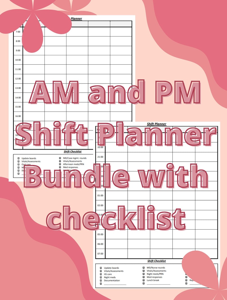 AM and PM Shift Planner Bundle Etsy Australia