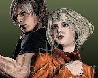 Fear lurks around every corner - Resident Evil 4 Digital Art Print