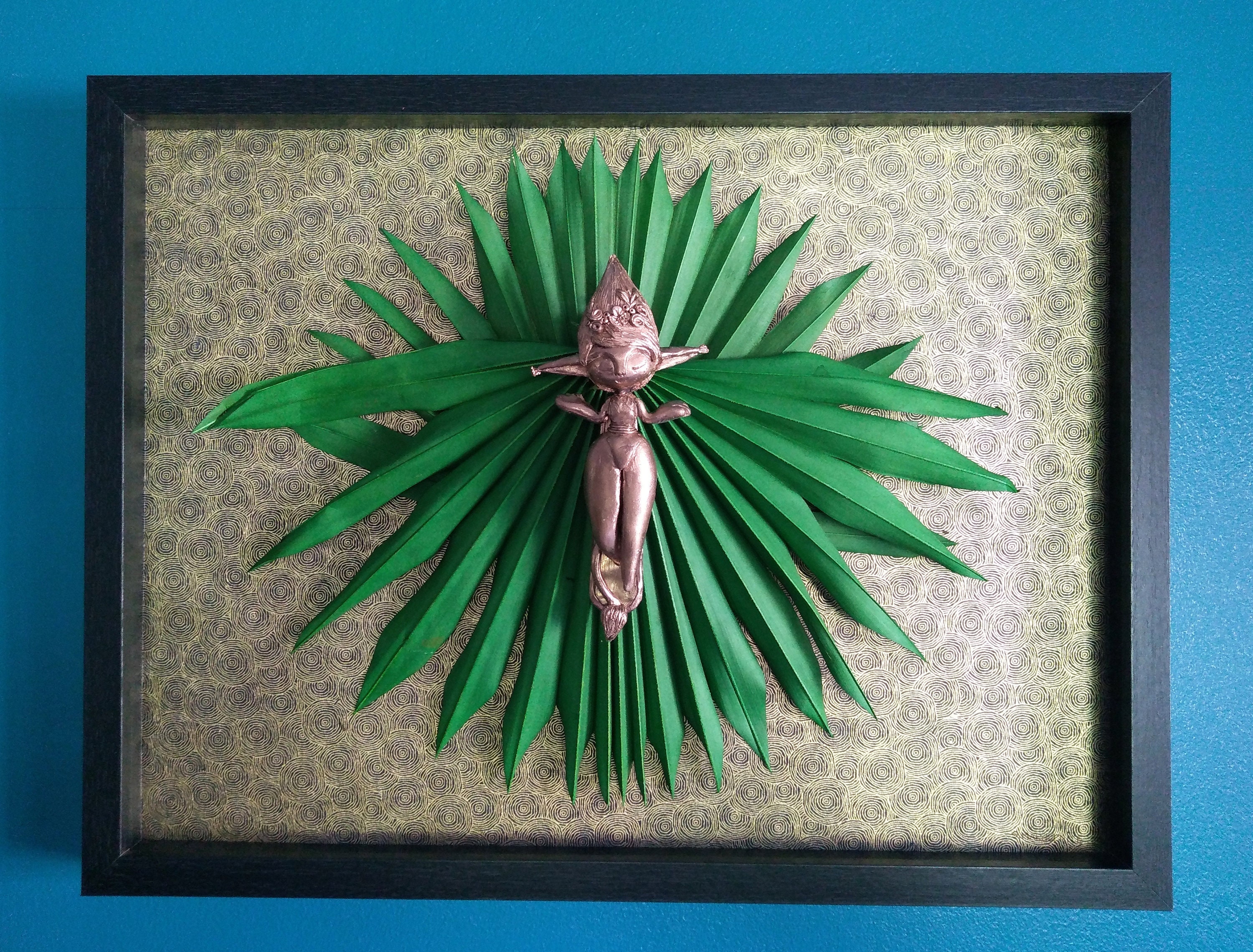 Tableau Décoratif Fétiche de L'unité en Pate Polymere et Feuille Stabilisée, Fait Main