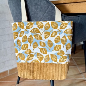 Shopper,Stofftasche,Herbst Stoff,Einkaufstasche,Cord Tasche,Tote Bag,Geschenkidee