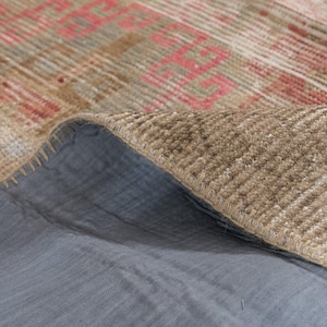 7x10 Beige Vintage Turkish Handmade Rug | Beige Wool Area Rug, Unique Oriental Oushak Carpet, Antique Carpet for Home Decor