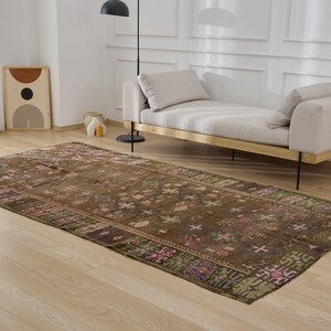6x10 Turkish Anatolian Rug - Fidella | 6x10 Brown Rug Handwoven Wool Carpet for Bedroom | Large Area Rug | Antique Rug for Home Decor