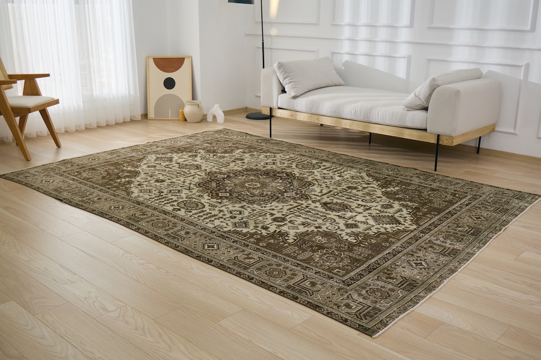7x11 Vintage Persian Rug Larissa 7x11 Handmade Wool Carpet for Living ...